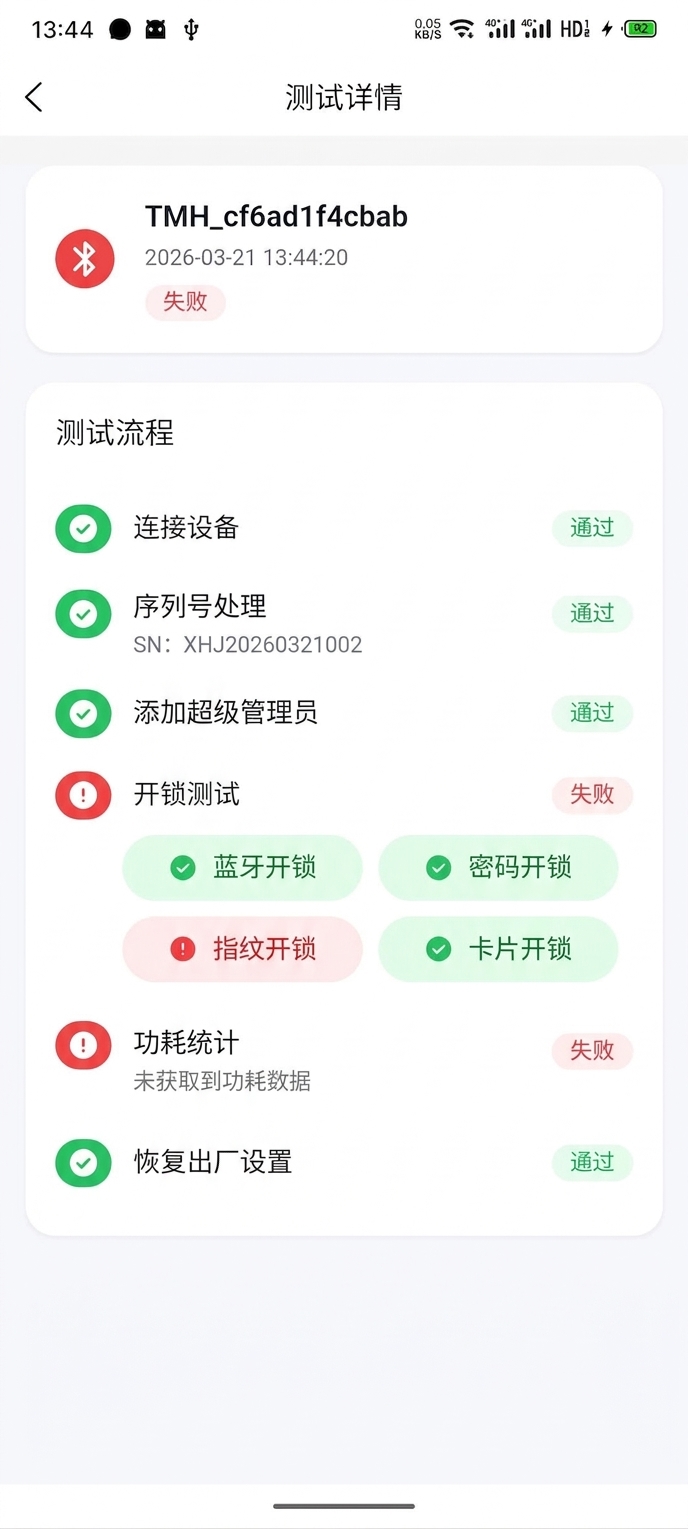 测试历史详情·失败